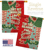 Season Sweet Kisses - Christmas Winter Vertical Impressions Decorative Flags HG114199 Made In USA