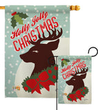 Holly Jolly Christmas - Christmas Winter Vertical Impressions Decorative Flags HG114197 Made In USA