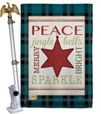 Merry with Brighting Stars - Christmas Winter Vertical Impressions Decorative Flags HG114179 Made In USA