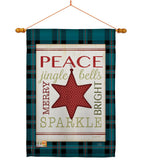 Merry with Brighting Stars - Christmas Winter Vertical Impressions Decorative Flags HG114179 Made In USA