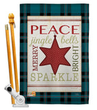 Merry with Brighting Stars - Christmas Winter Vertical Impressions Decorative Flags HG114179 Made In USA