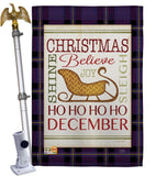 Believe in Joy of Sleigh - Christmas Winter Vertical Impressions Decorative Flags HG114181 Made In USA