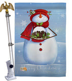 Warm Wish Snowman - Christmas Winter Vertical Impressions Decorative Flags HG114188 Made In USA