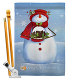 Warm Wish Snowman - Christmas Winter Vertical Impressions Decorative Flags HG114188 Made In USA