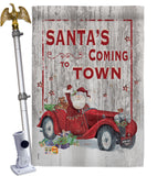 Santa's Coming to Town - Christmas Winter Vertical Impressions Decorative Flags HG114190 Made In USA