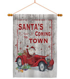 Santa's Coming to Town - Christmas Winter Vertical Impressions Decorative Flags HG114190 Made In USA