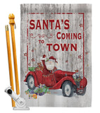 Santa's Coming to Town - Christmas Winter Vertical Impressions Decorative Flags HG114190 Made In USA