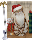 Christmas Kitty - Christmas Winter Vertical Impressions Decorative Flags HG114192 Made In USA