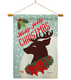 Holly Jolly Christmas - Christmas Winter Vertical Impressions Decorative Flags HG114197 Made In USA