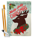 Holly Jolly Christmas - Christmas Winter Vertical Impressions Decorative Flags HG114197 Made In USA