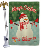 Keep Calm Build Snowmen - Christmas Winter Vertical Impressions Decorative Flags HG114198 Made In USA