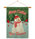 Keep Calm Build Snowmen - Christmas Winter Vertical Impressions Decorative Flags HG114198 Made In USA