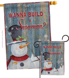 Build a Snowman - Christmas Winter Vertical Impressions Decorative Flags HG114176 Made In USA