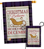 Believe in Joy of Sleigh - Christmas Winter Vertical Impressions Decorative Flags HG114181 Made In USA