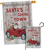 Santa's Coming to Town - Christmas Winter Vertical Impressions Decorative Flags HG114190 Made In USA