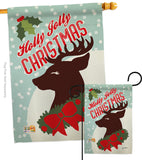 Holly Jolly Christmas - Christmas Winter Vertical Impressions Decorative Flags HG114197 Made In USA