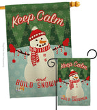 Keep Calm Build Snowmen - Christmas Winter Vertical Impressions Decorative Flags HG114198 Made In USA