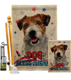 Patriotic Parson Russell Terrier - Pets Nature Vertical Impressions Decorative Flags HG120102 Made In USA