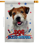 Patriotic Parson Russell Terrier - Pets Nature Vertical Impressions Decorative Flags HG120102 Made In USA