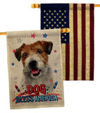 Patriotic Parson Russell Terrier - Pets Nature Vertical Impressions Decorative Flags HG120102 Made In USA
