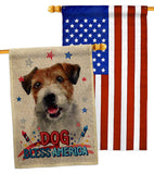 Patriotic Parson Russell Terrier - Pets Nature Vertical Impressions Decorative Flags HG120102 Made In USA