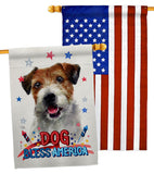 Patriotic Parson Russell Terrier - Pets Nature Vertical Impressions Decorative Flags HG120102 Made In USA