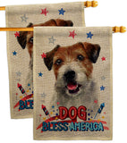Patriotic Parson Russell Terrier - Pets Nature Vertical Impressions Decorative Flags HG120102 Made In USA
