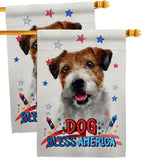 Patriotic Parson Russell Terrier - Pets Nature Vertical Impressions Decorative Flags HG120102 Made In USA