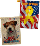Patriotic Parson Russell Terrier - Pets Nature Vertical Impressions Decorative Flags HG120102 Made In USA
