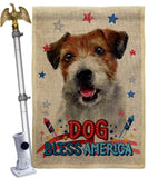 Patriotic Parson Russell Terrier - Pets Nature Vertical Impressions Decorative Flags HG120102 Made In USA