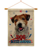 Patriotic Parson Russell Terrier - Pets Nature Vertical Impressions Decorative Flags HG120102 Made In USA