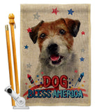 Patriotic Parson Russell Terrier - Pets Nature Vertical Impressions Decorative Flags HG120102 Made In USA
