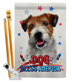 Patriotic Parson Russell Terrier - Pets Nature Vertical Impressions Decorative Flags HG120102 Made In USA