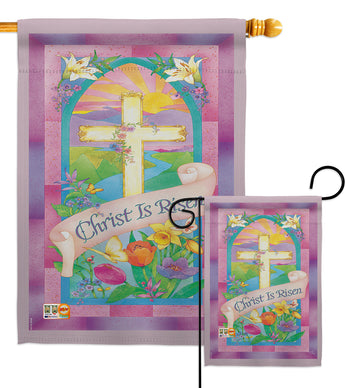 Christ is Risen - Easter Spring Vertical Impressions Decorative Flags HG103043 Made In USA
