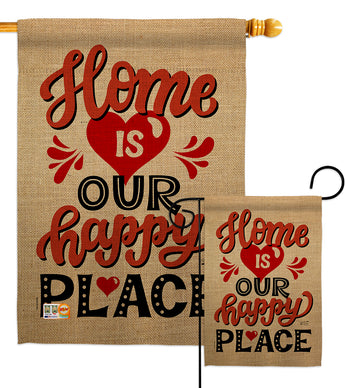 Home is Happy Place - Expression Inspirational Vertical Impressions Decorative Flags HG137200 Printed In USA
