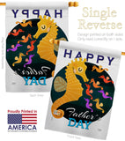 Seahorse Daddy - Father's Day Summer Vertical Impressions Decorative Flags HG115169 Made In USA