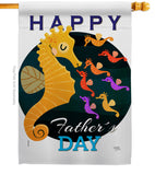Seahorse Daddy - Father's Day Summer Vertical Impressions Decorative Flags HG115169 Made In USA