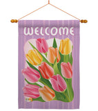 Welcome Tulips - Floral Spring Vertical Impressions Decorative Flags HG104066 Imported