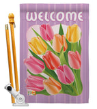 Welcome Tulips - Floral Spring Vertical Impressions Decorative Flags HG104066 Imported