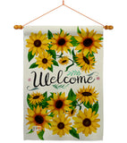 Welcome Sunflowers Bouquet - Floral Spring Vertical Impressions Decorative Flags HG104091 Made In USA
