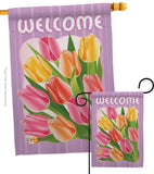 Welcome Tulips - Floral Spring Vertical Impressions Decorative Flags HG104066 Imported