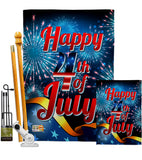 Happy 4th of July - Fourth of July Americana Vertical Impressions Decorative Flags HG137022 Made In USA