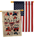 July 4 Gnome - Bugs Frogs Garden Friends Vertical Impressions Decorative Flags HG120305 Made In USA