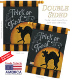Black Cat Creeping - Halloween Fall Vertical Impressions Decorative Flags HG112075 Made In USA