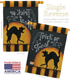 Black Cat Creeping - Halloween Fall Vertical Impressions Decorative Flags HG112075 Made In USA