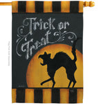 Black Cat Creeping - Halloween Fall Vertical Impressions Decorative Flags HG112075 Made In USA