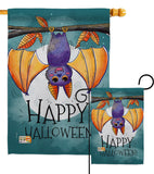 Happy Halloween Bat - Halloween Fall Vertical Impressions Decorative Flags HG112076 Made In USA