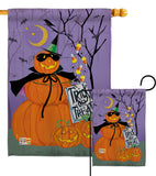 Happy Pumpkin Trio - Halloween Fall Vertical Impressions Decorative Flags HG112084 Made In USA