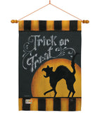 Black Cat Creeping - Halloween Fall Vertical Impressions Decorative Flags HG112075 Made In USA