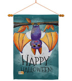 Happy Halloween Bat - Halloween Fall Vertical Impressions Decorative Flags HG112076 Made In USA